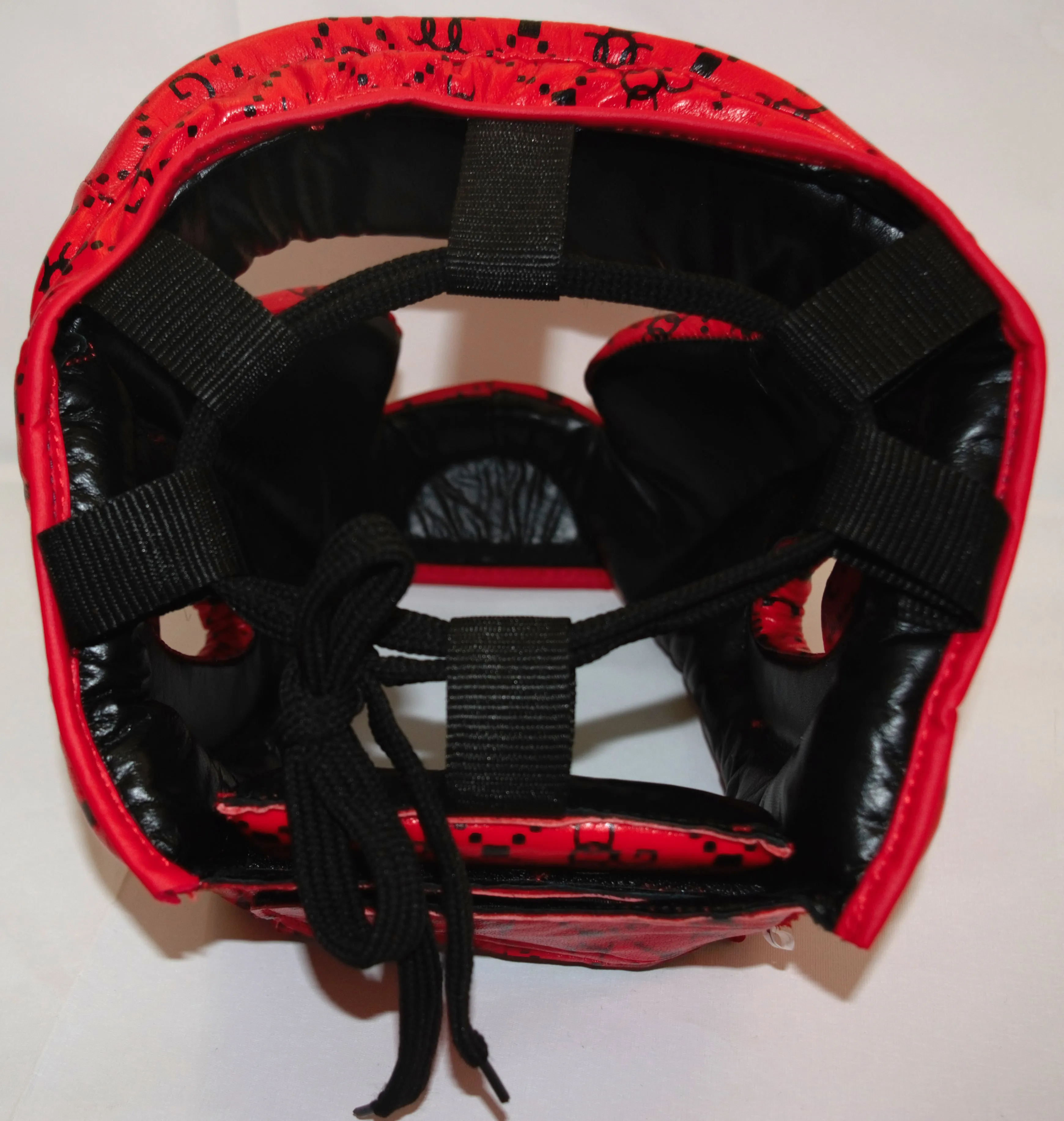 Boxing 'Designer Range' Red Leather Head Guard