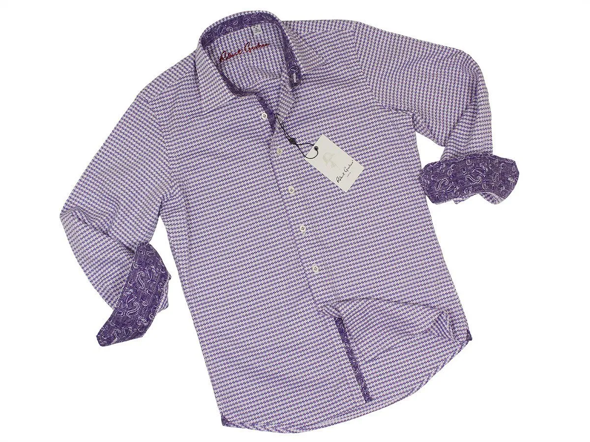 Boy's Sport Shirt 22297 Lavender Houndstooth