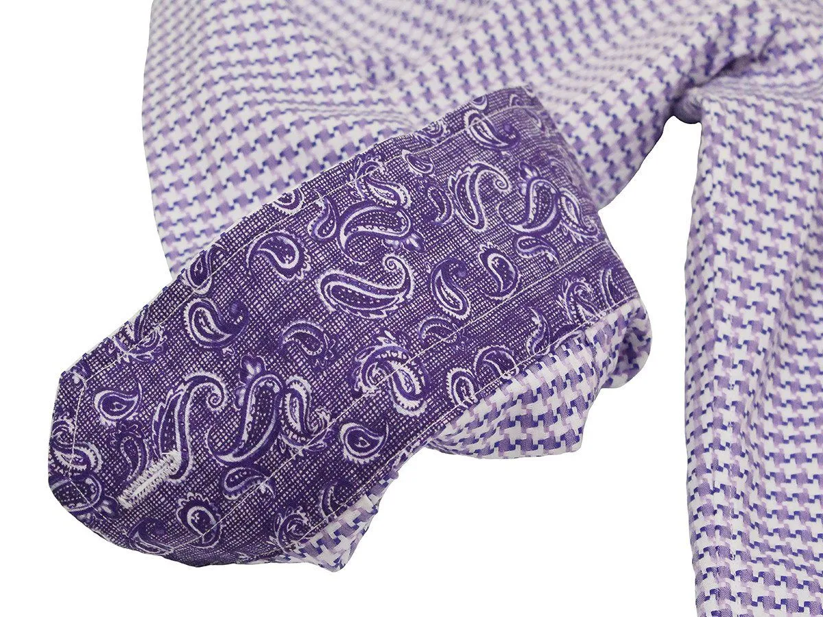 Boy's Sport Shirt 22297 Lavender Houndstooth