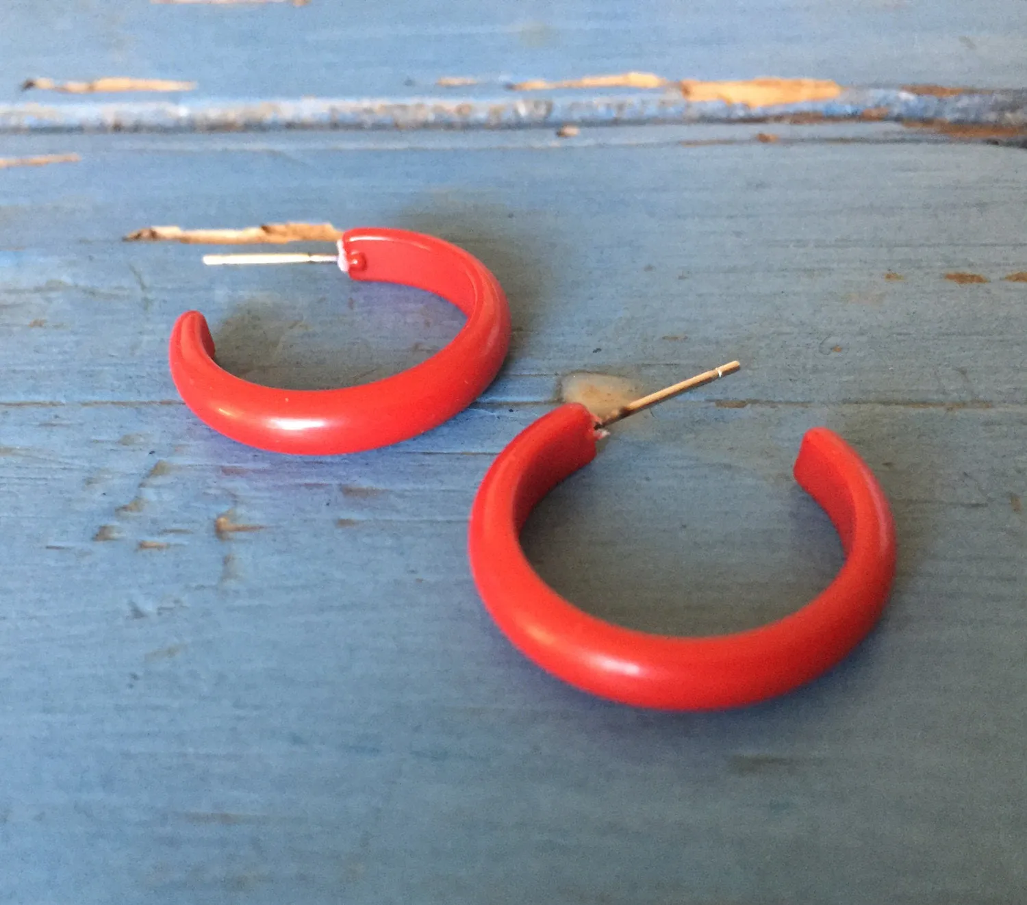 Brick Red Skinny Perfect Hoop Earrings