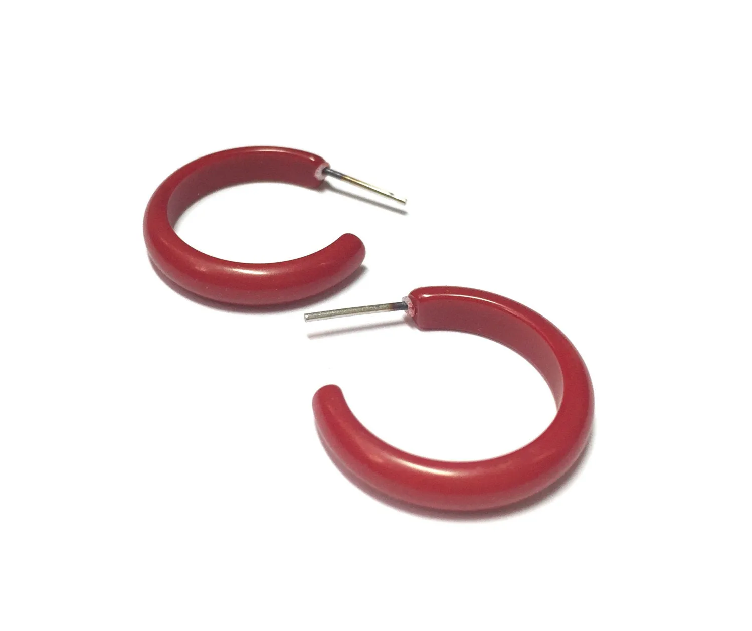 Brick Red Skinny Perfect Hoop Earrings