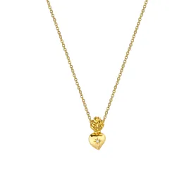 Burning Heart Star Set Diamond Necklace