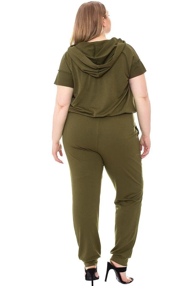 Camouflauge Detailed Jogger Plus Size Set