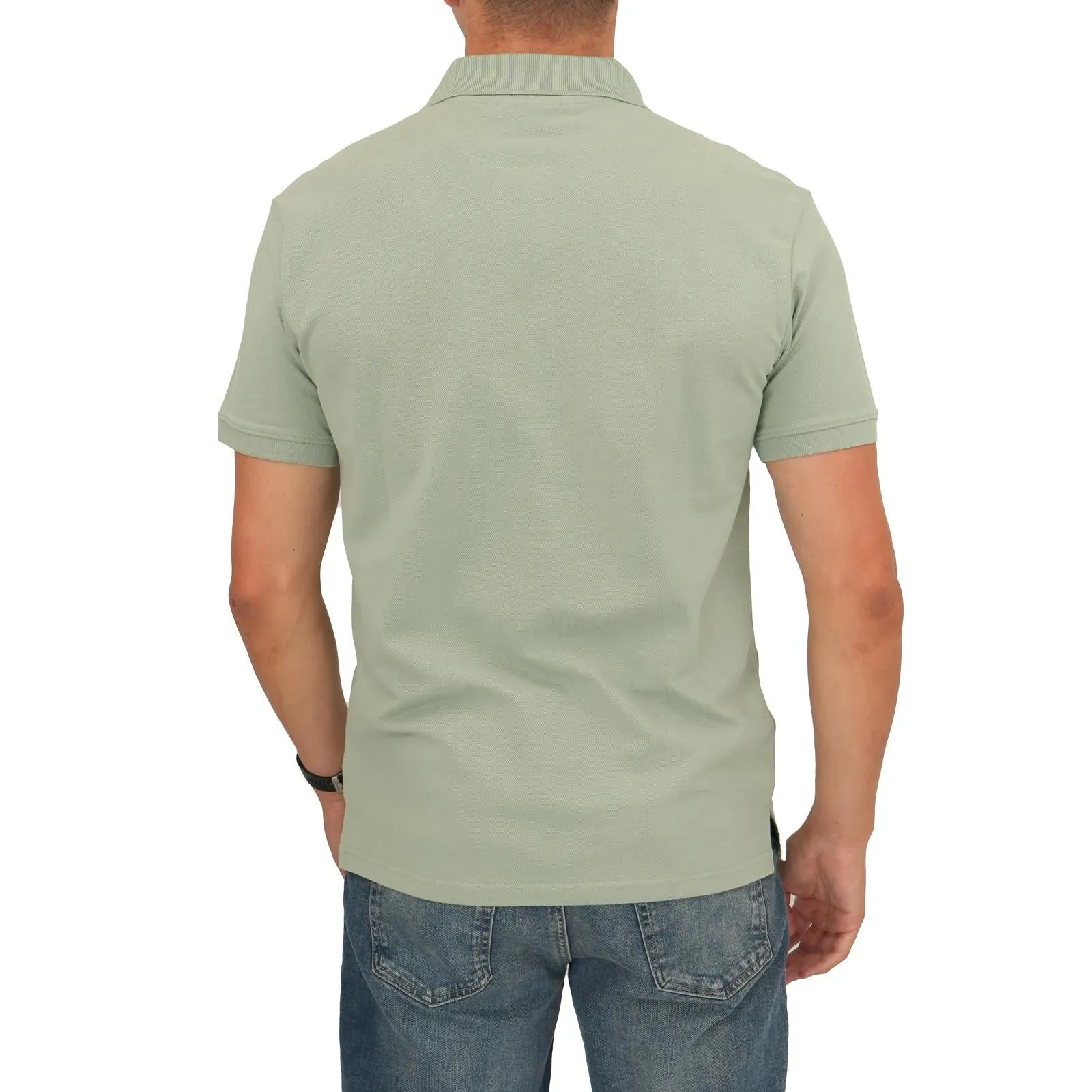 Carhartt Mens Polo Shirt Chase Pique Cotton Sage Green