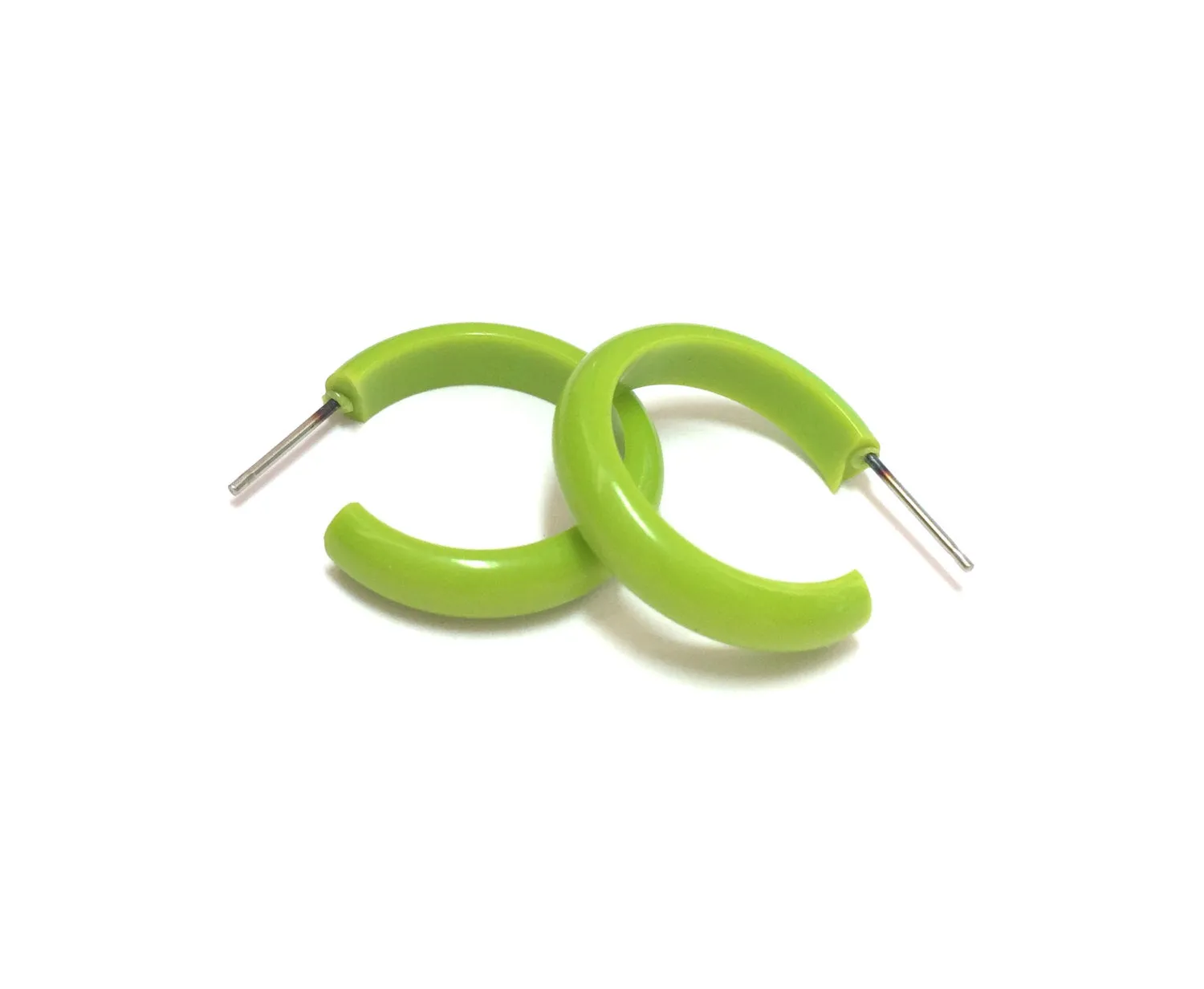 Chartreuse Green Skinny Perfect Hoop Earrings