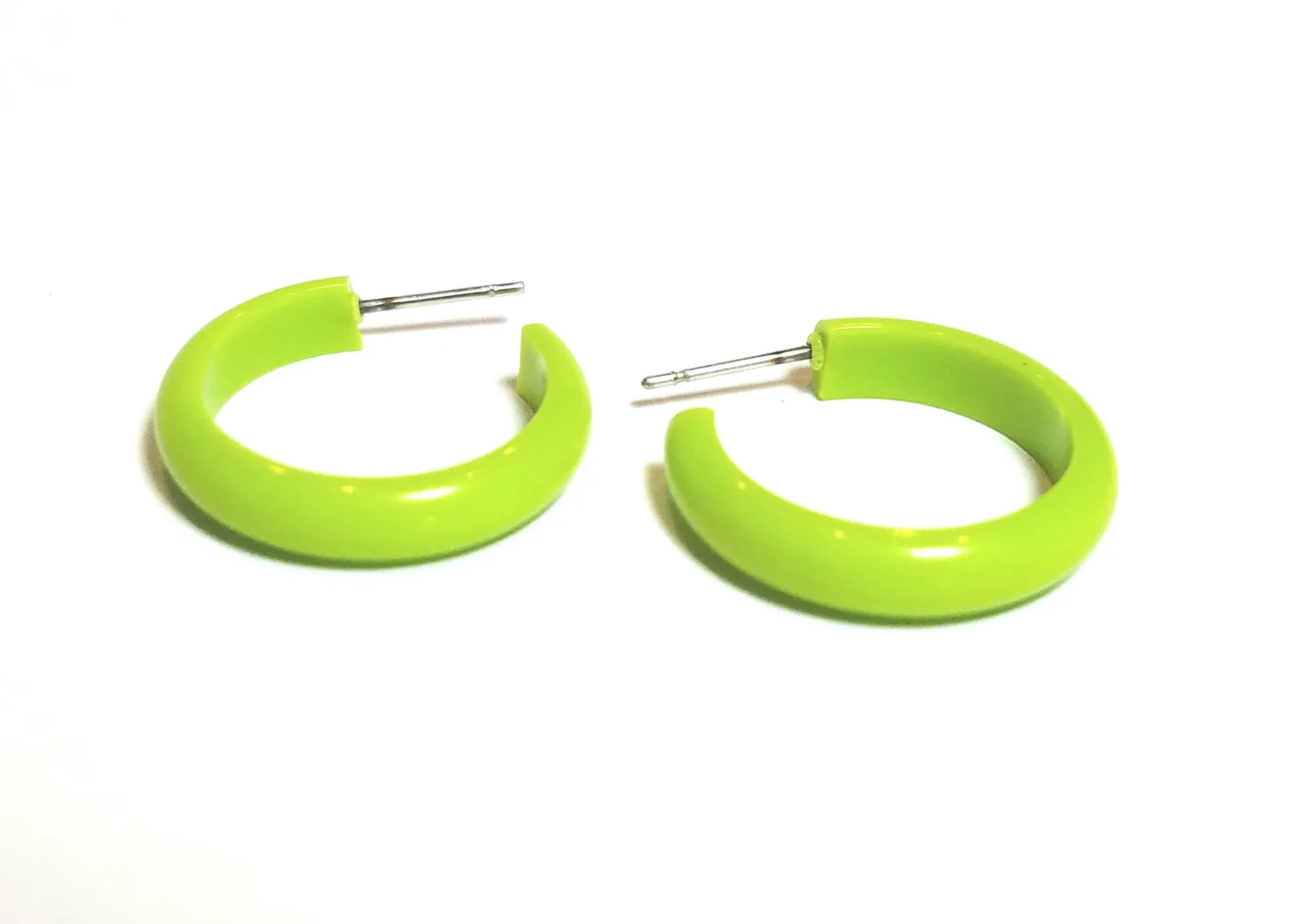 Chartreuse Green Skinny Perfect Hoop Earrings