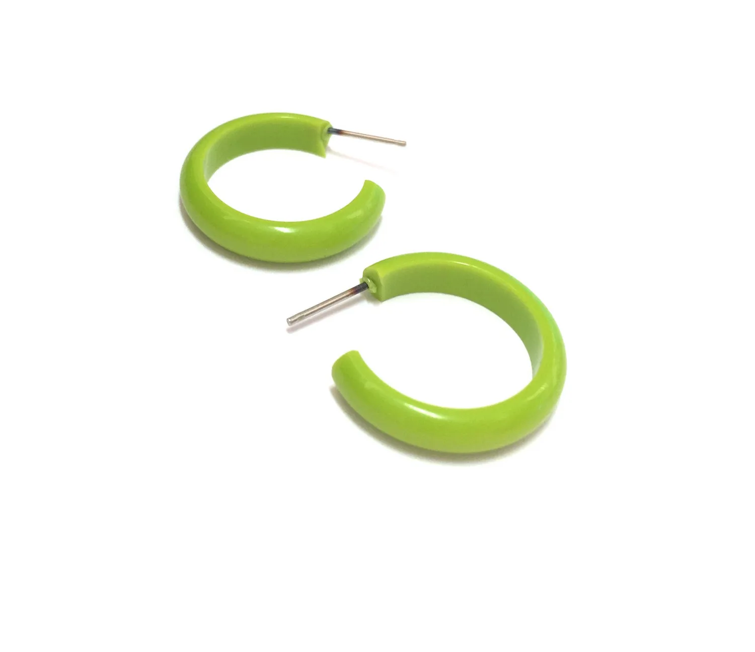 Chartreuse Green Skinny Perfect Hoop Earrings