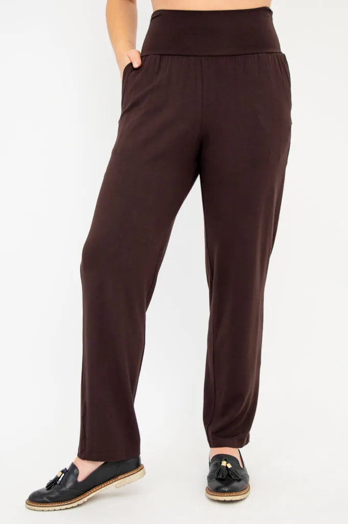 Clair Petite Pant, Coffee, Bamboo