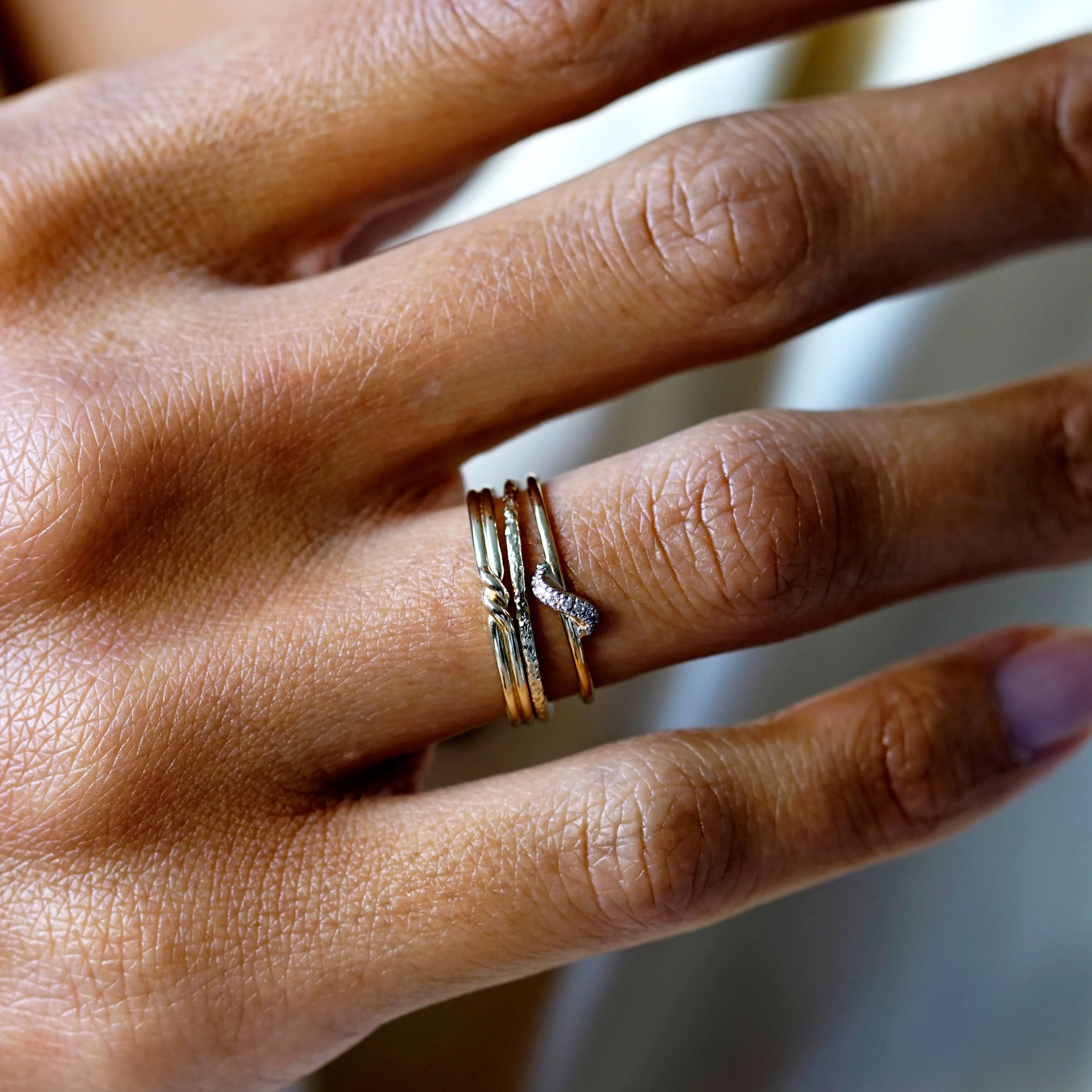 Classic Hammered Thread Ring