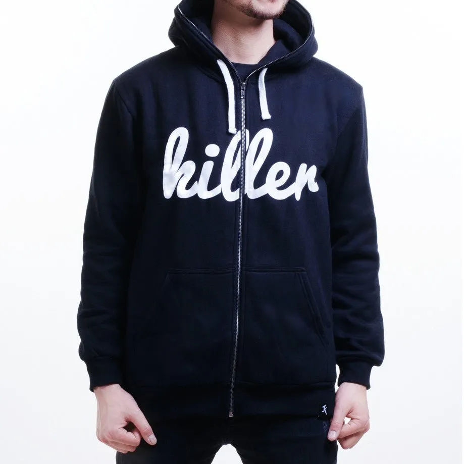 Classic zipper-hoodie black