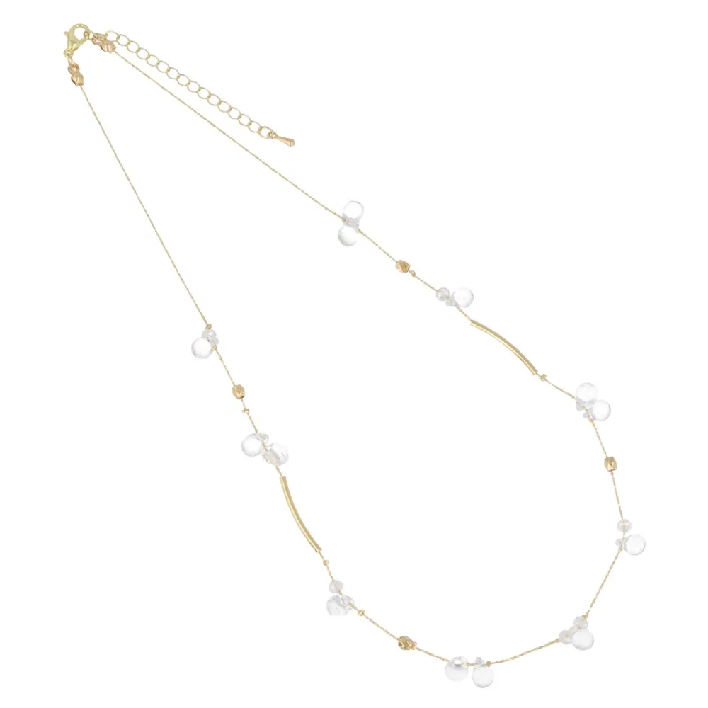 Clear Bead Short Necklace