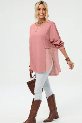 Curved Hem Dolman Sleeve Top