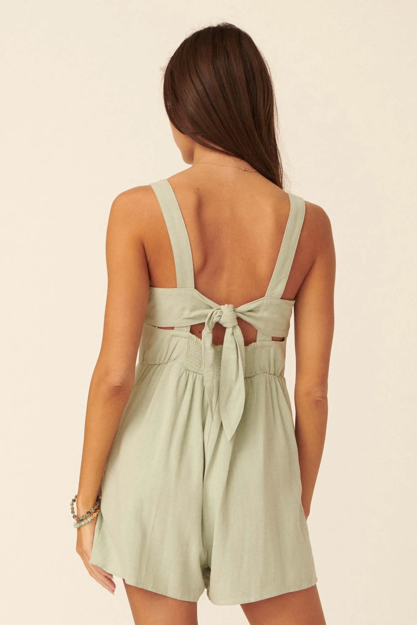 Dare to Dream Sleeveless Tie-Back Romper