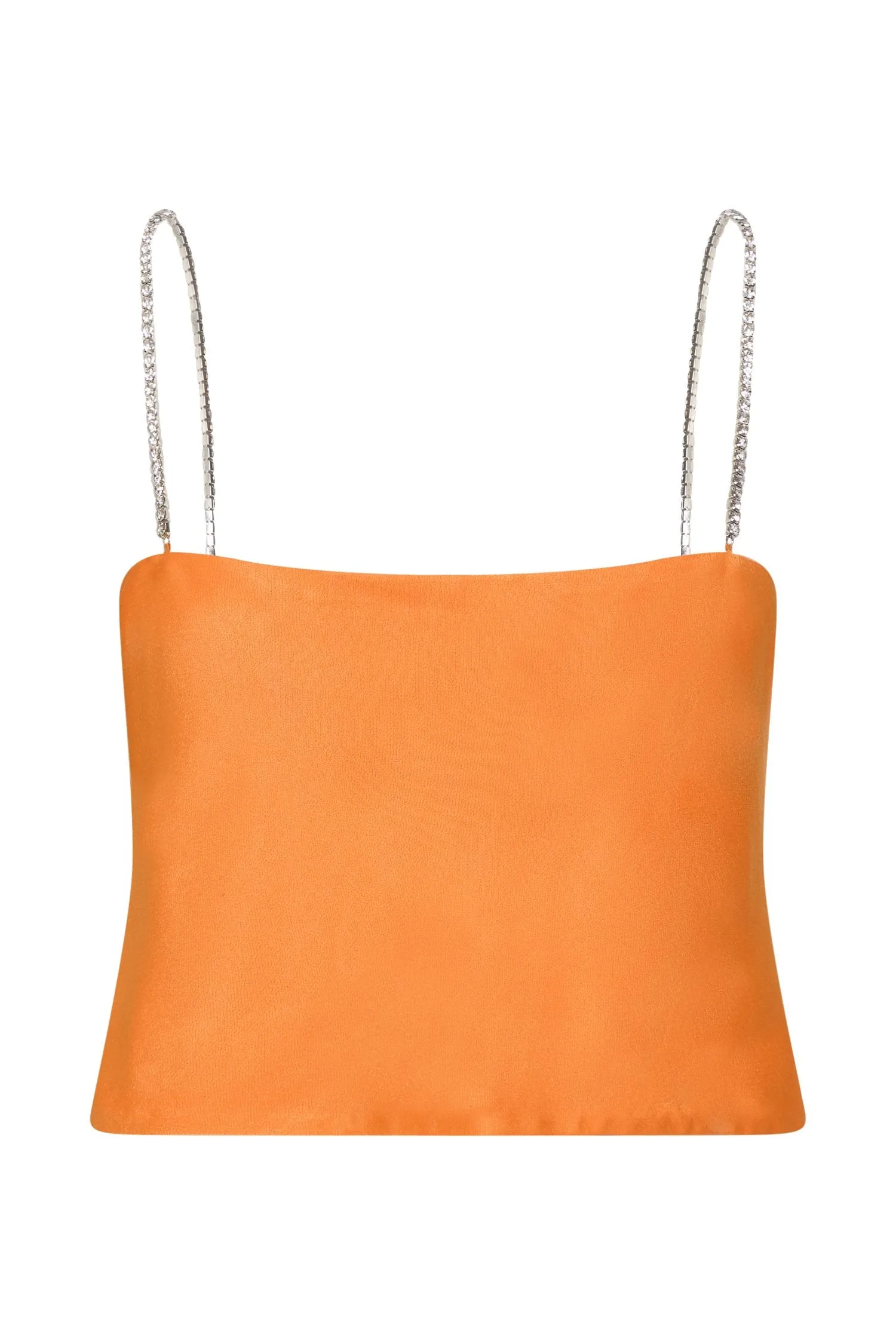 Dayana Straight Cut Crop Top - Mandarin