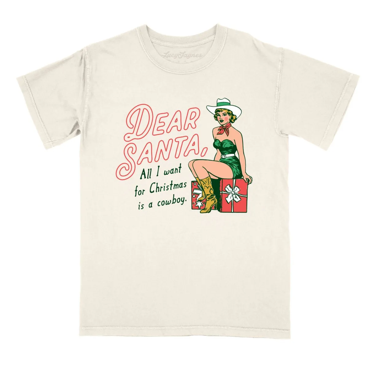 Dear Santa Cowboy Comfort Colors Tee