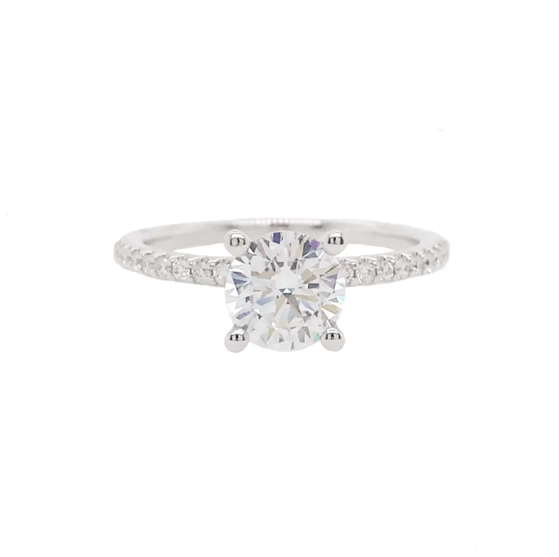 Diamond Straight Line Engagement Ring