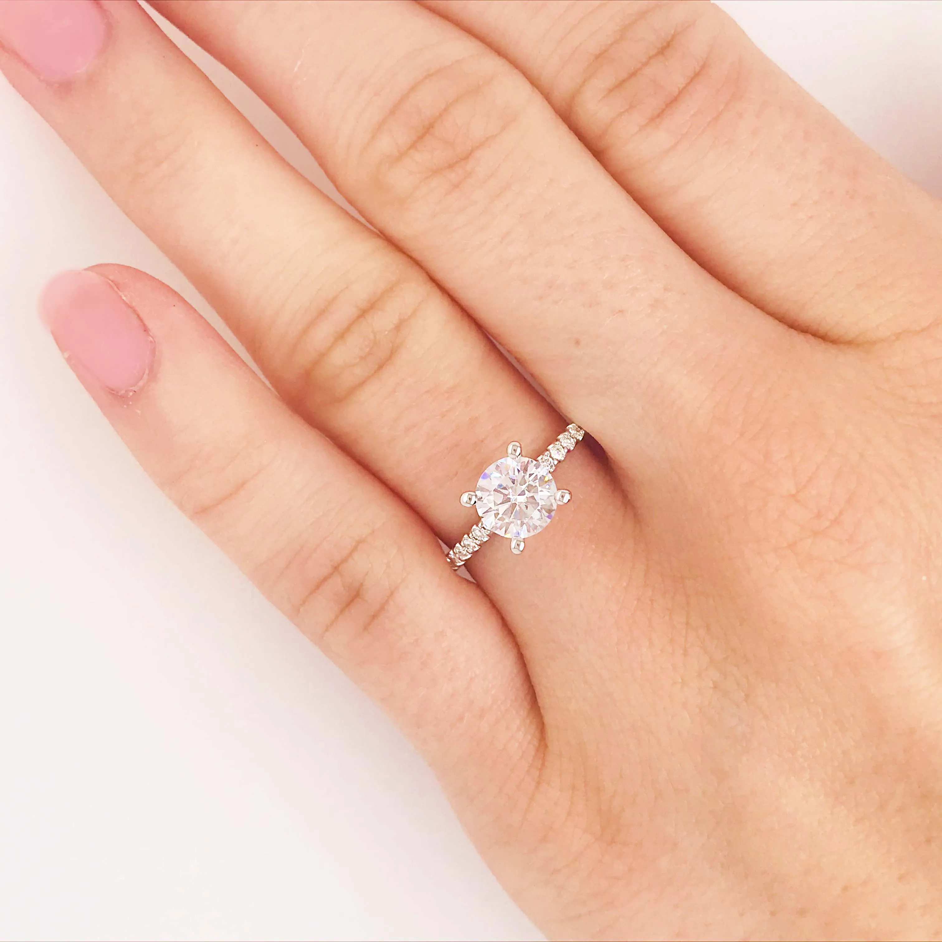 Diamond Straight Line Engagement Ring