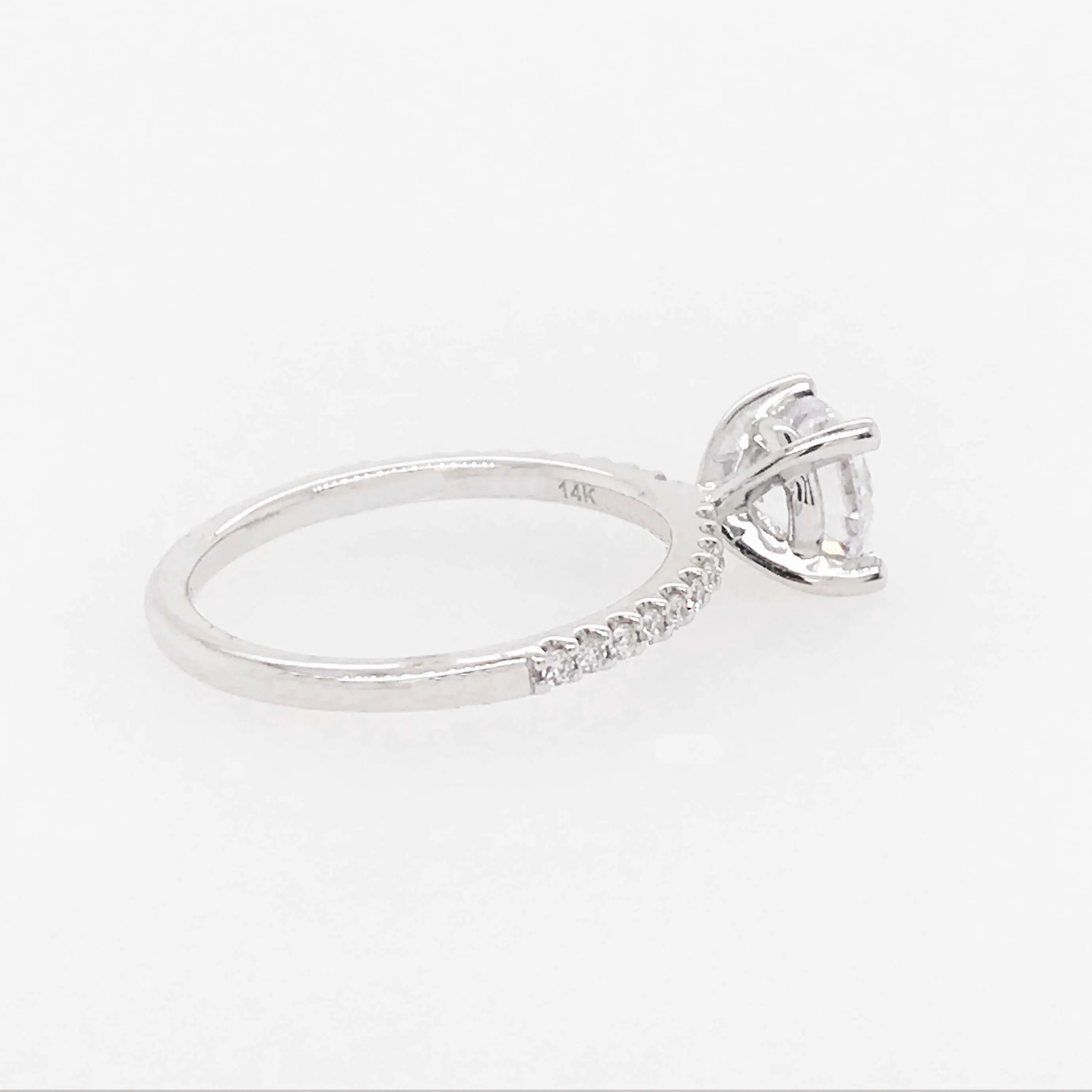 Diamond Straight Line Engagement Ring