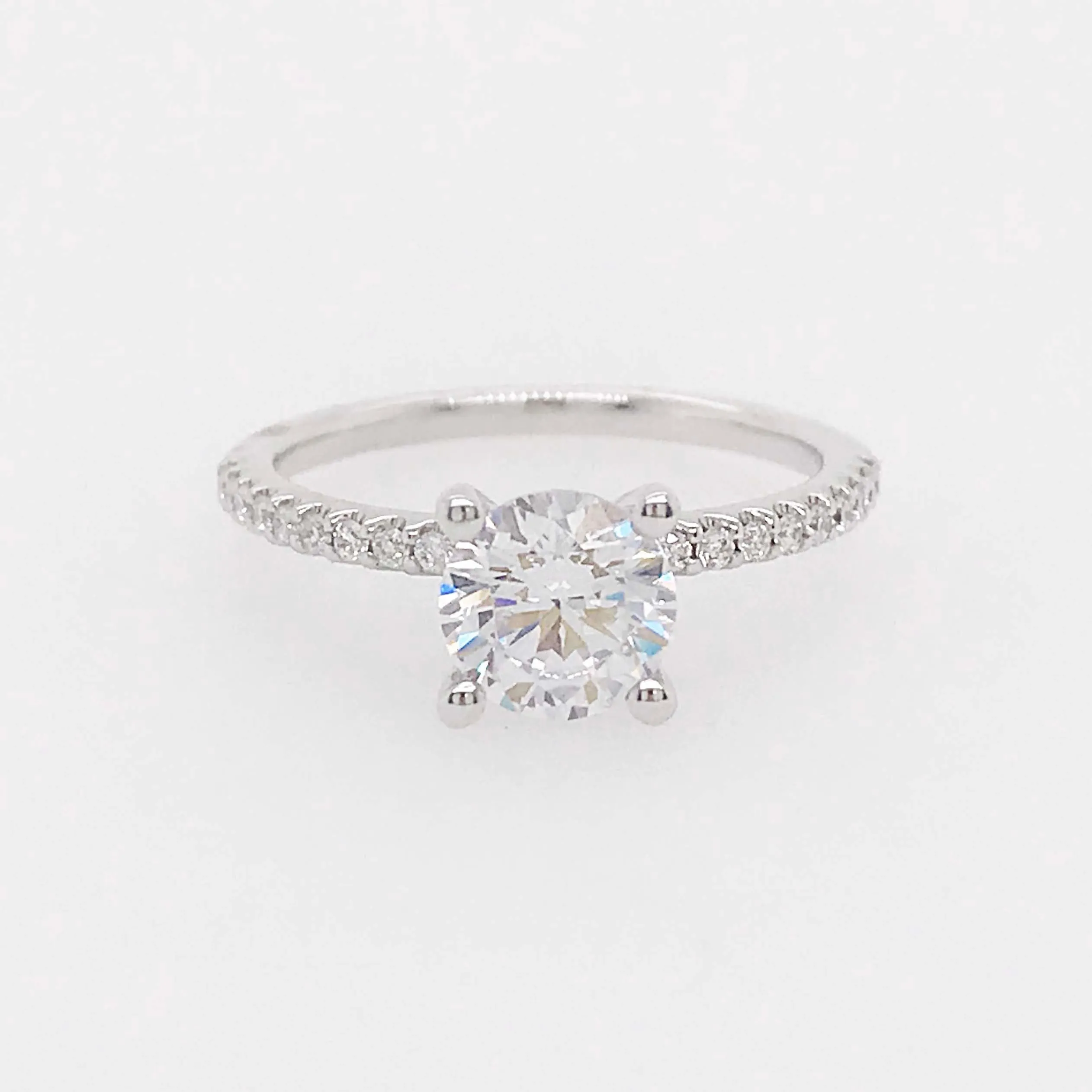 Diamond Straight Line Engagement Ring