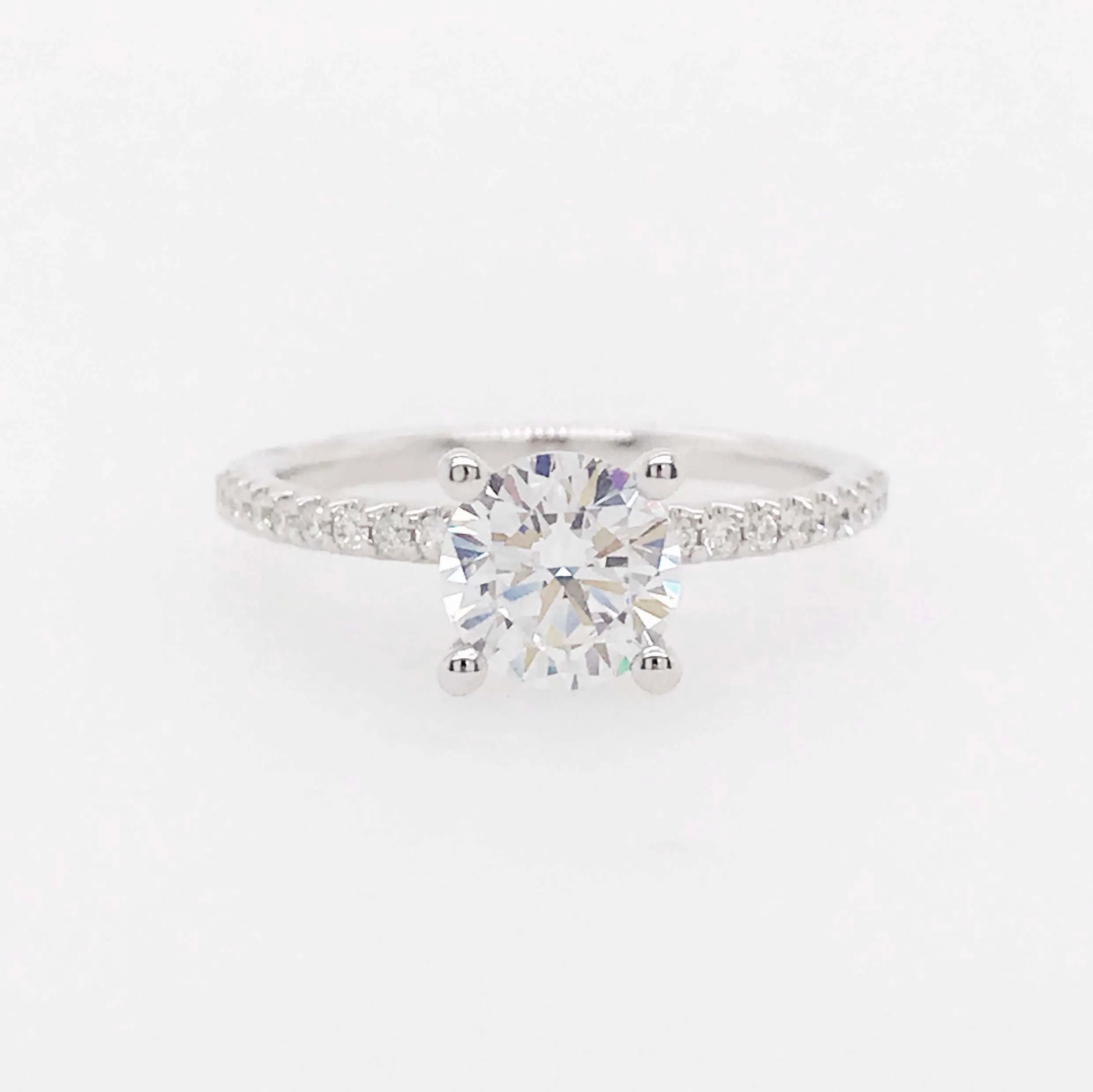 Diamond Straight Line Engagement Ring