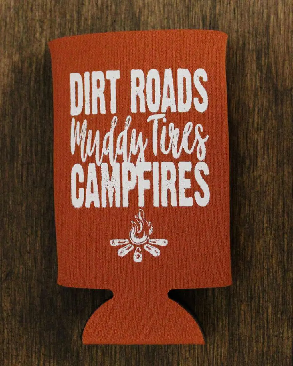 Dirt Roads Slim Can Koozie - Orange