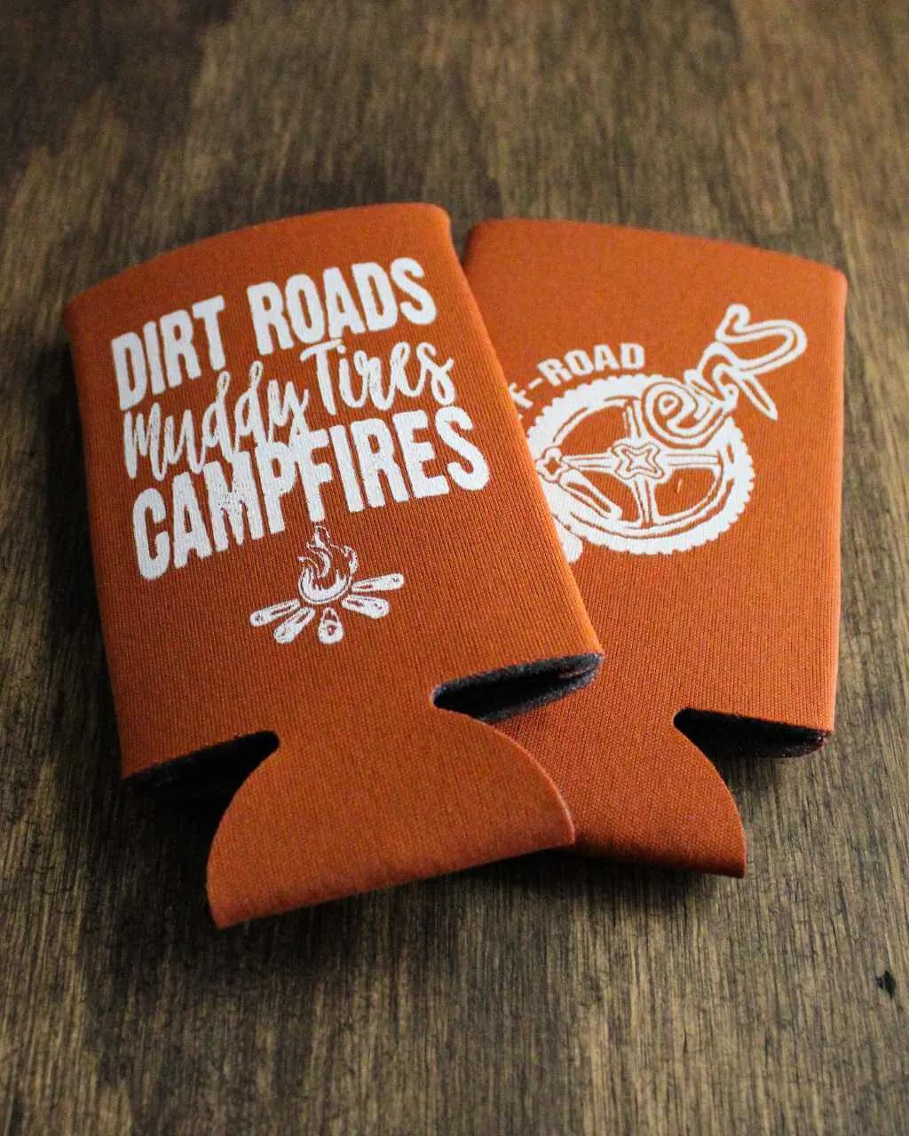 Dirt Roads Slim Can Koozie - Orange