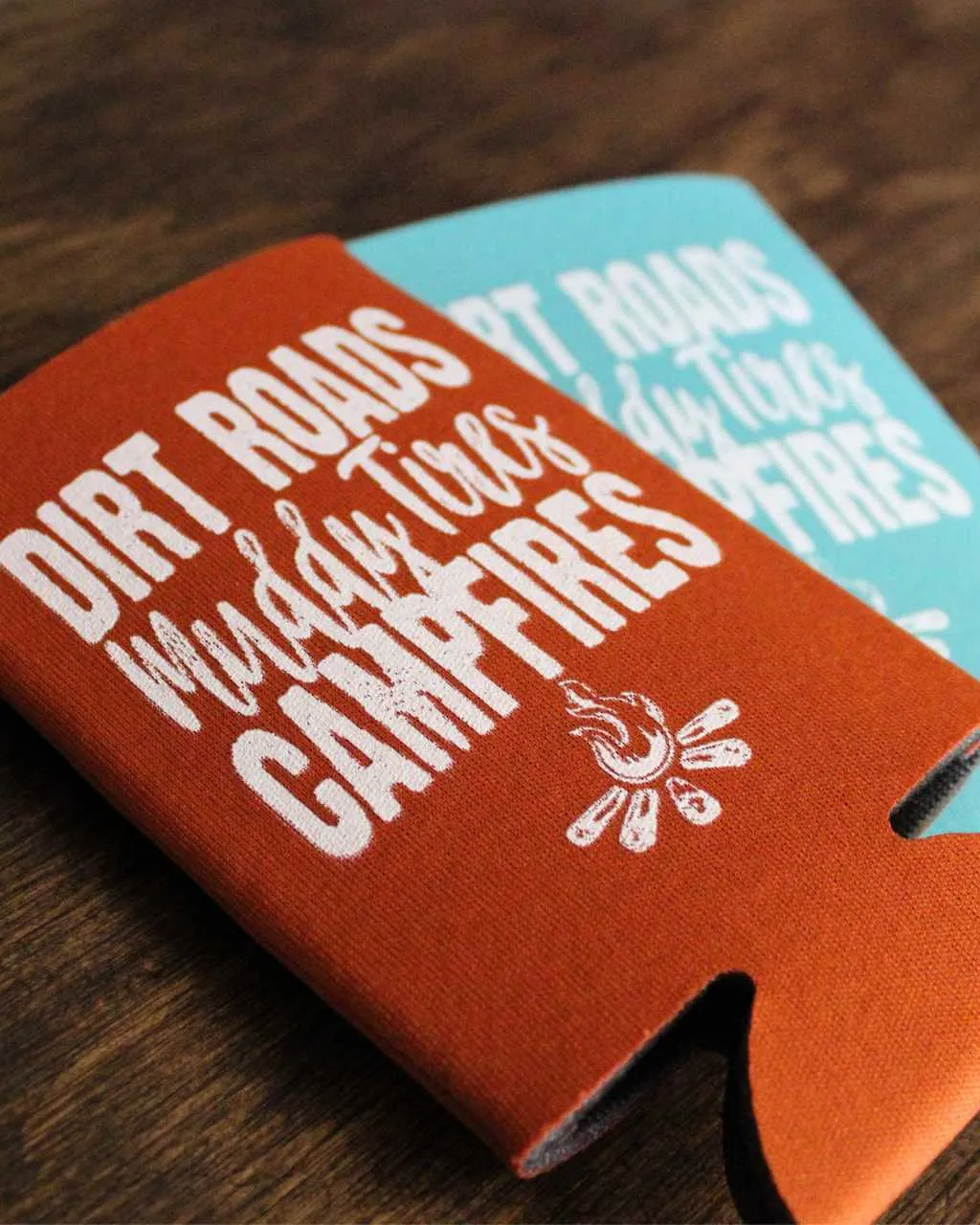 Dirt Roads Slim Can Koozie - Orange