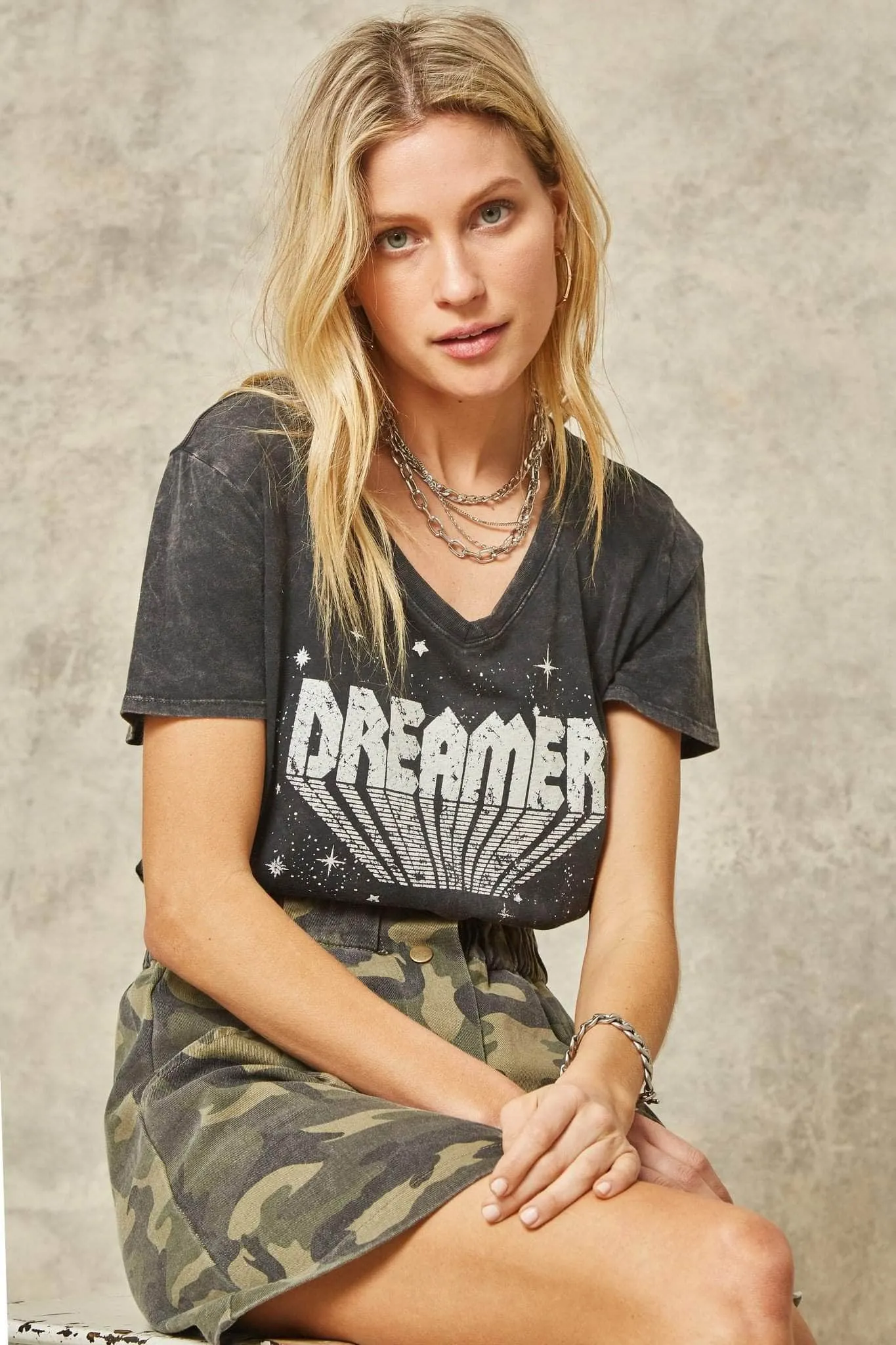 Dreamer Stone-Washed Vintage Graphic Tee