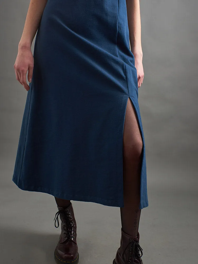 Elise Sheath Dress - Loop Knit Blue