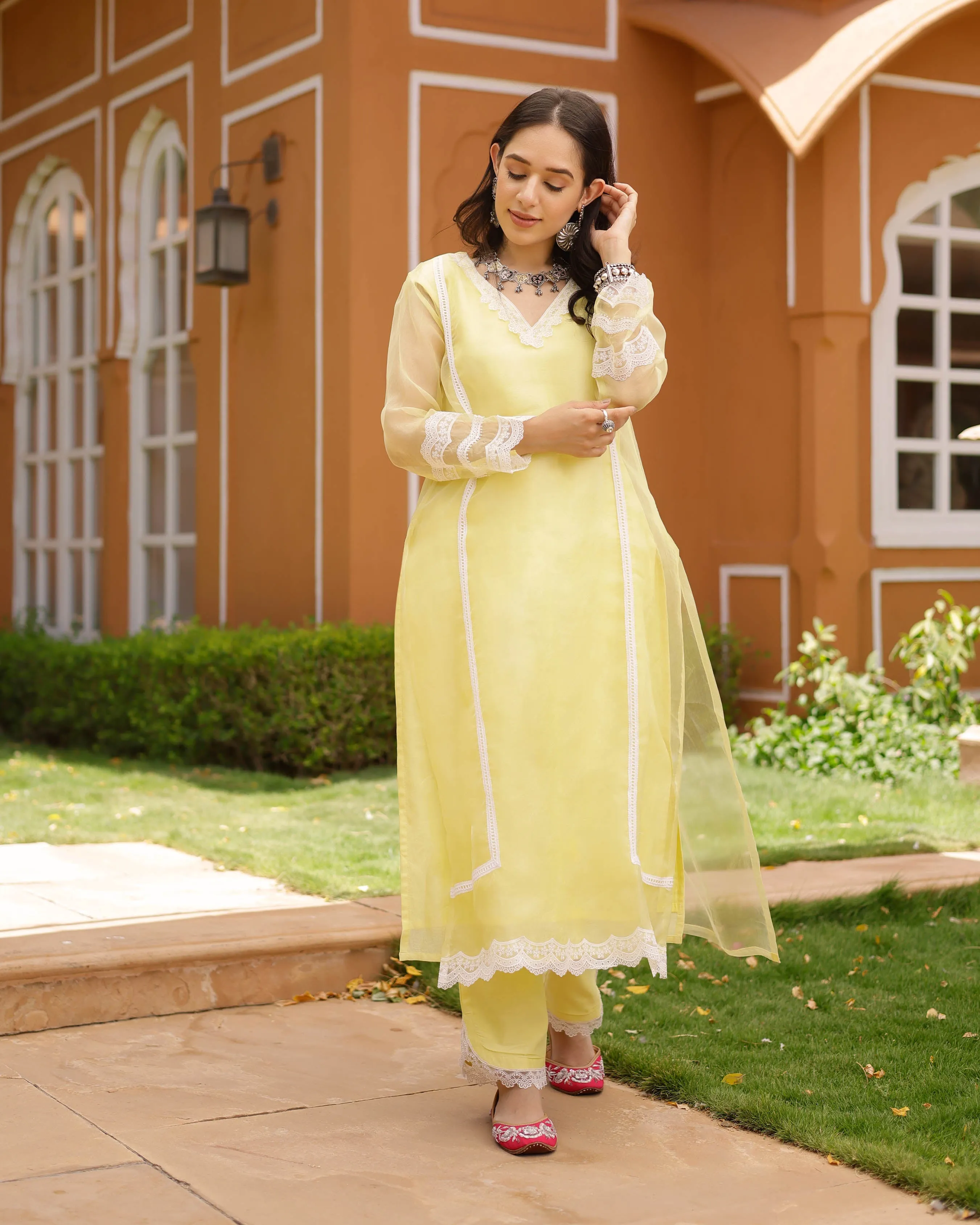 Emma Organza Straight Kurta Set