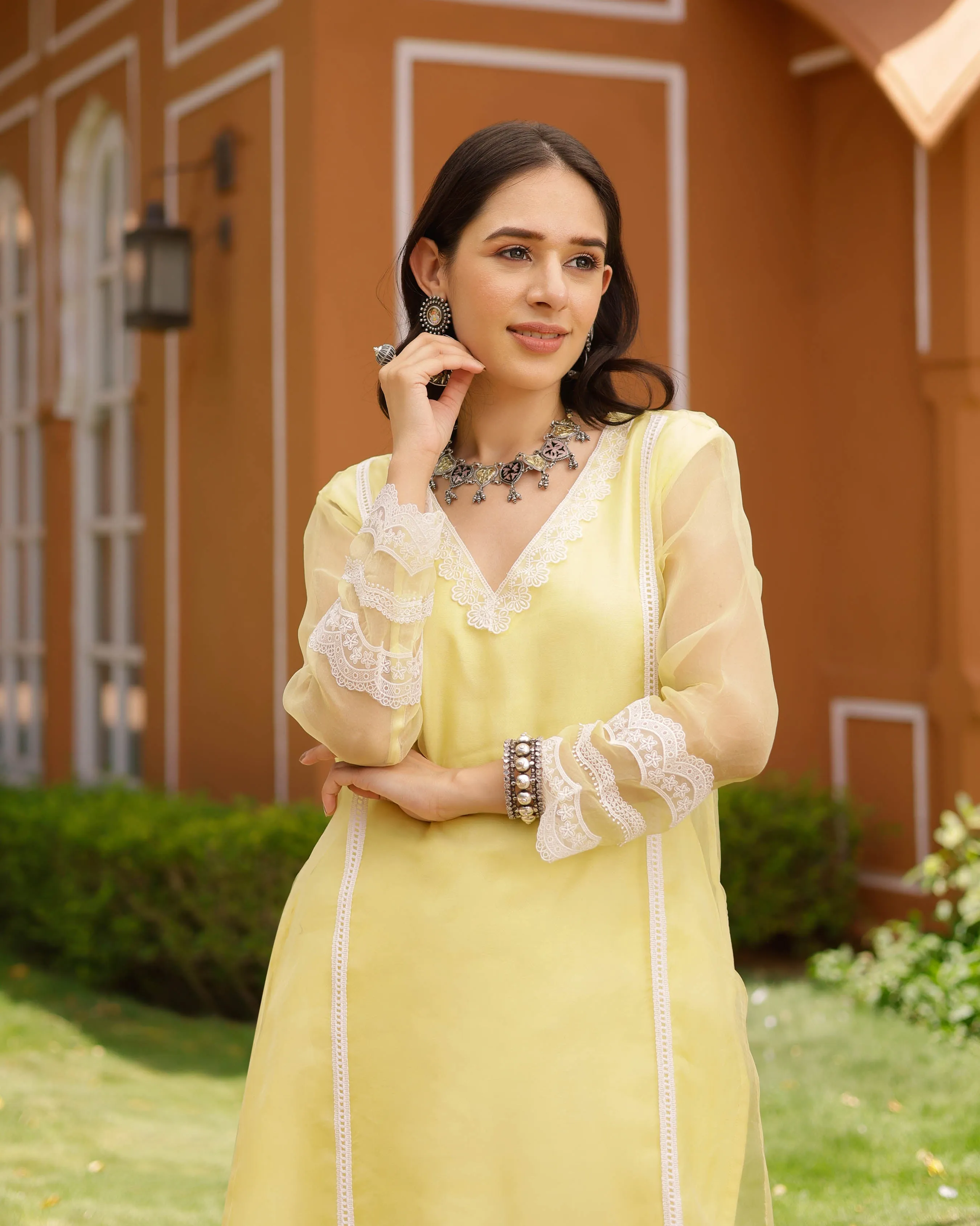 Emma Organza Straight Kurta Set