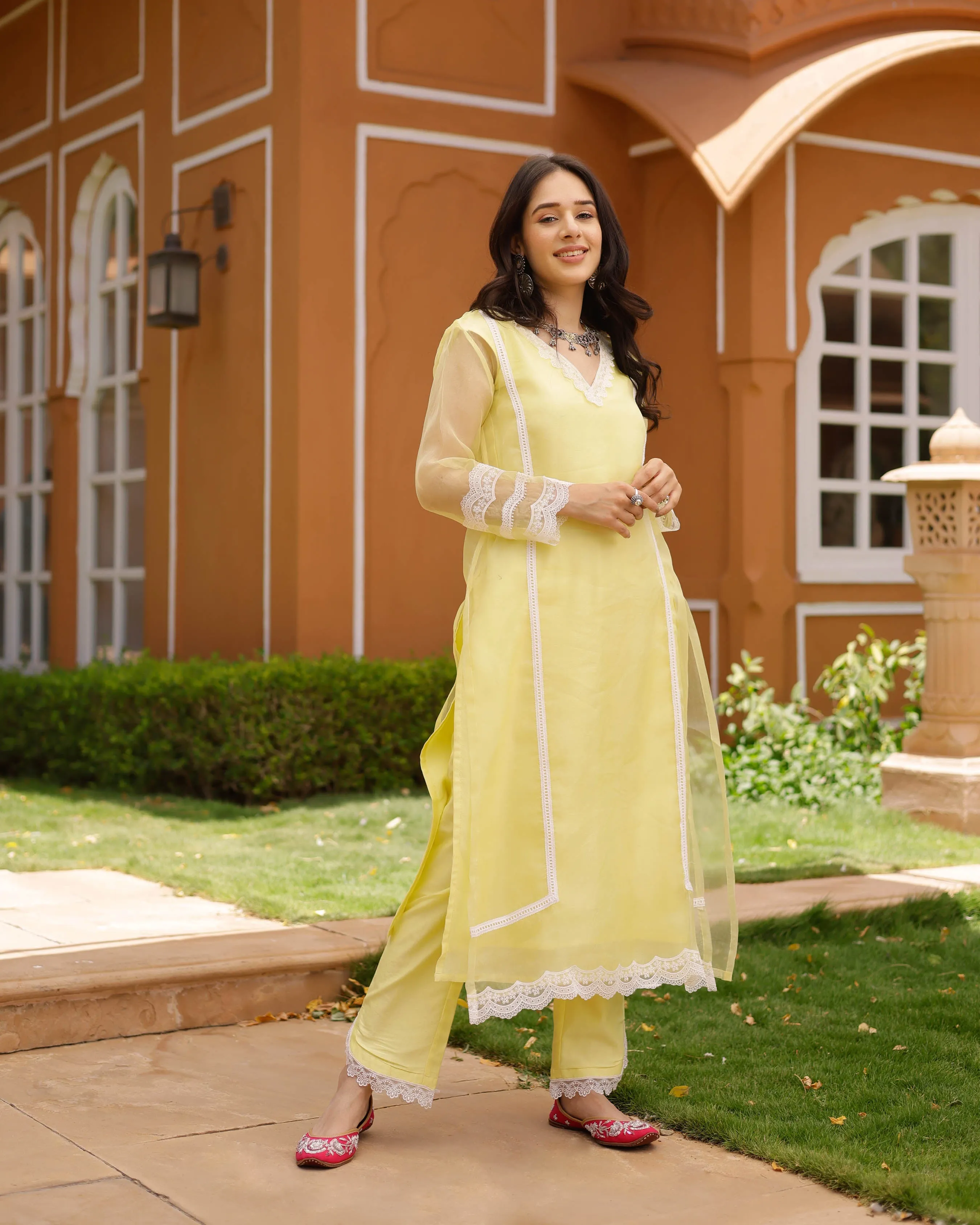 Emma Organza Straight Kurta Set