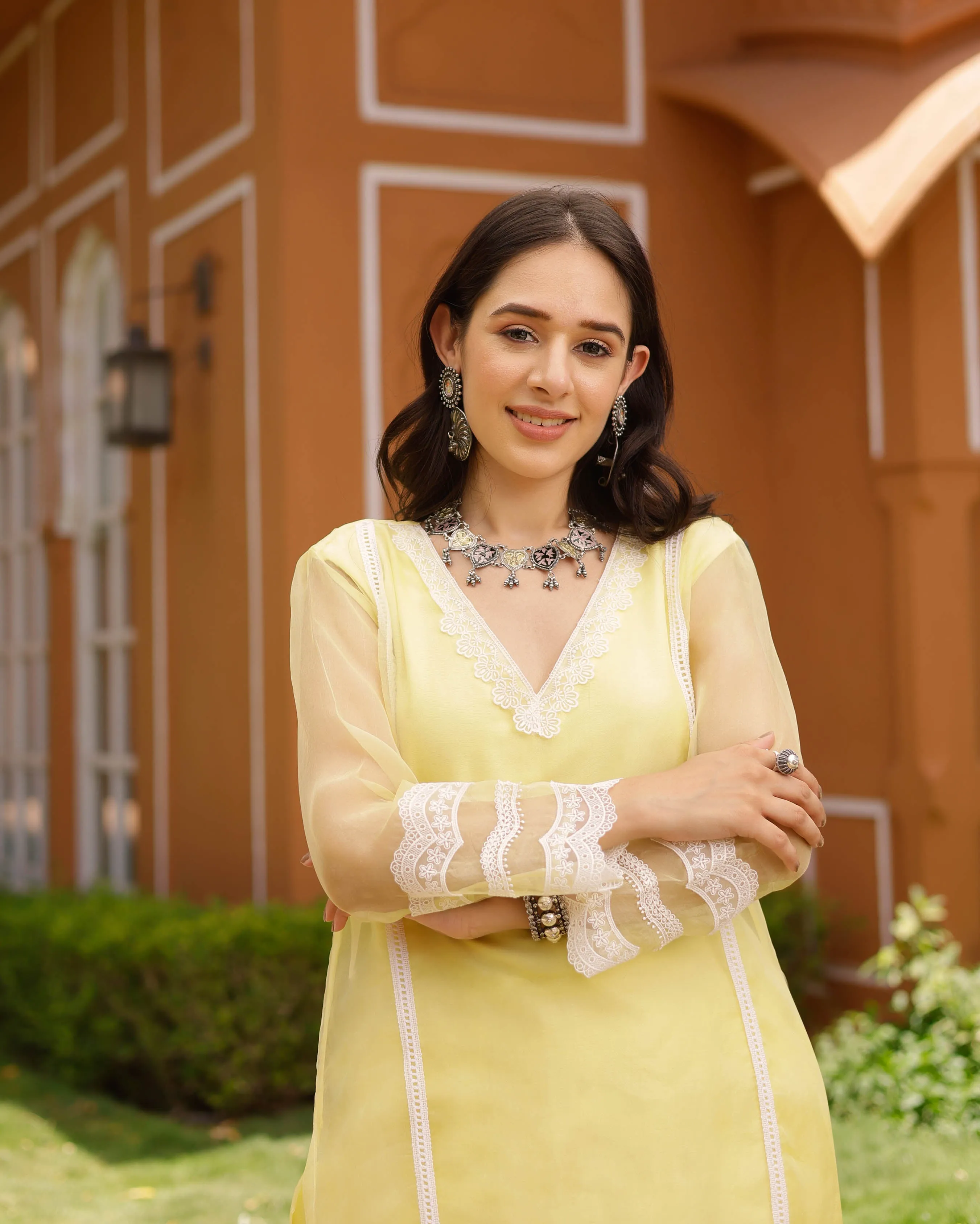 Emma Organza Straight Kurta Set