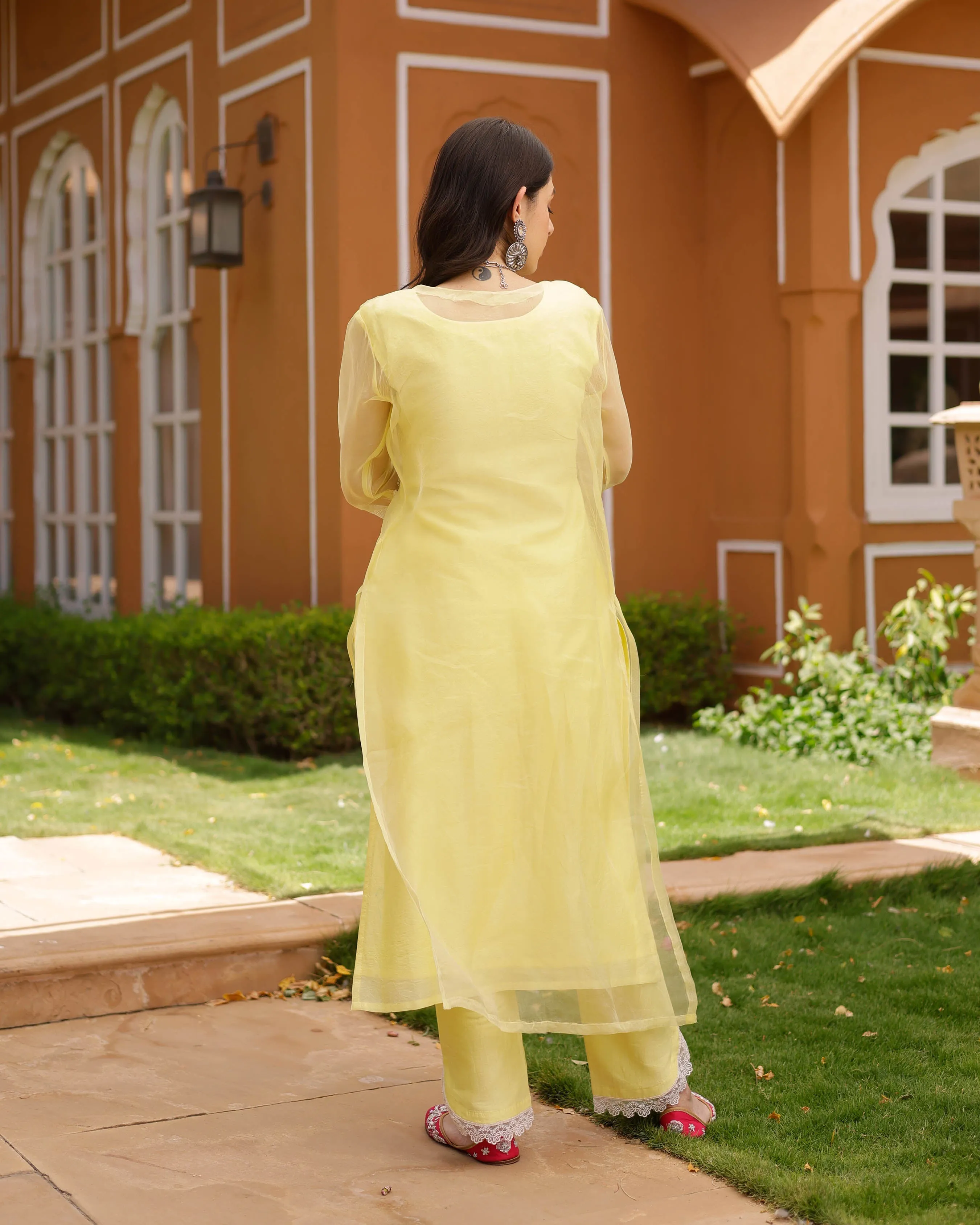 Emma Organza Straight Kurta Set