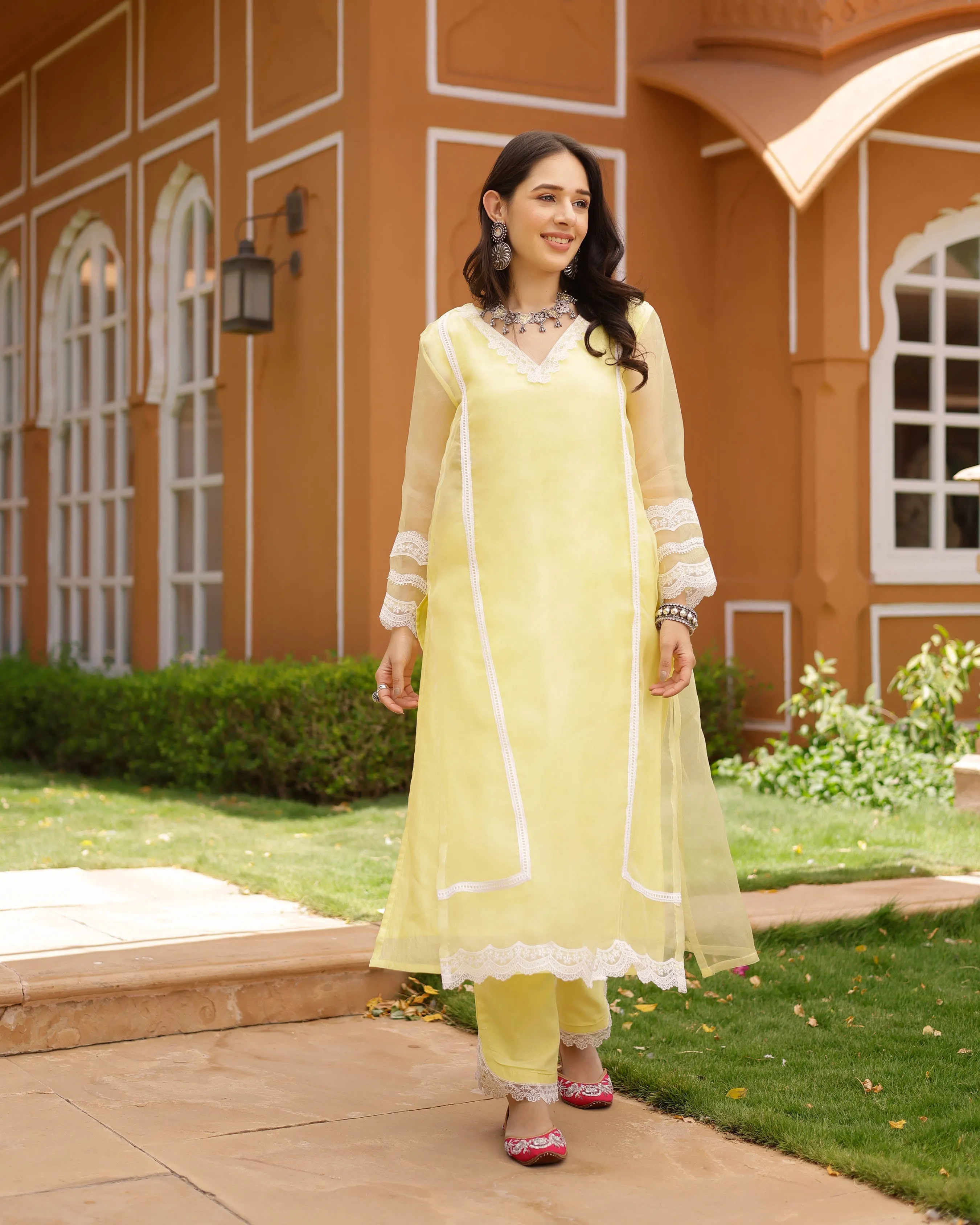 Emma Organza Straight Kurta Set