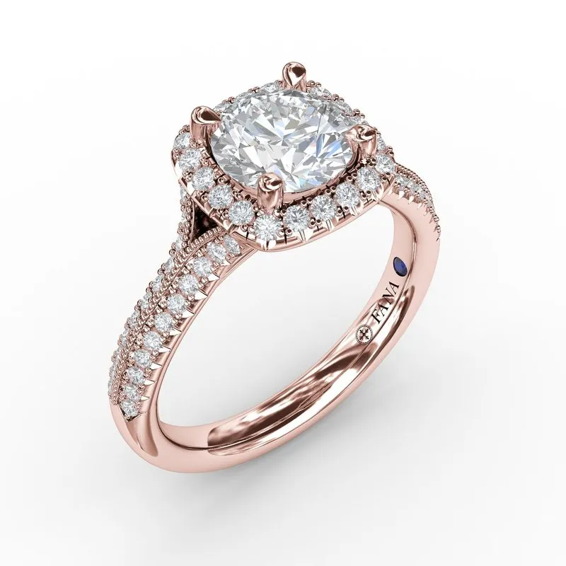 Fana Cushion Halo Engagement Ring S2995