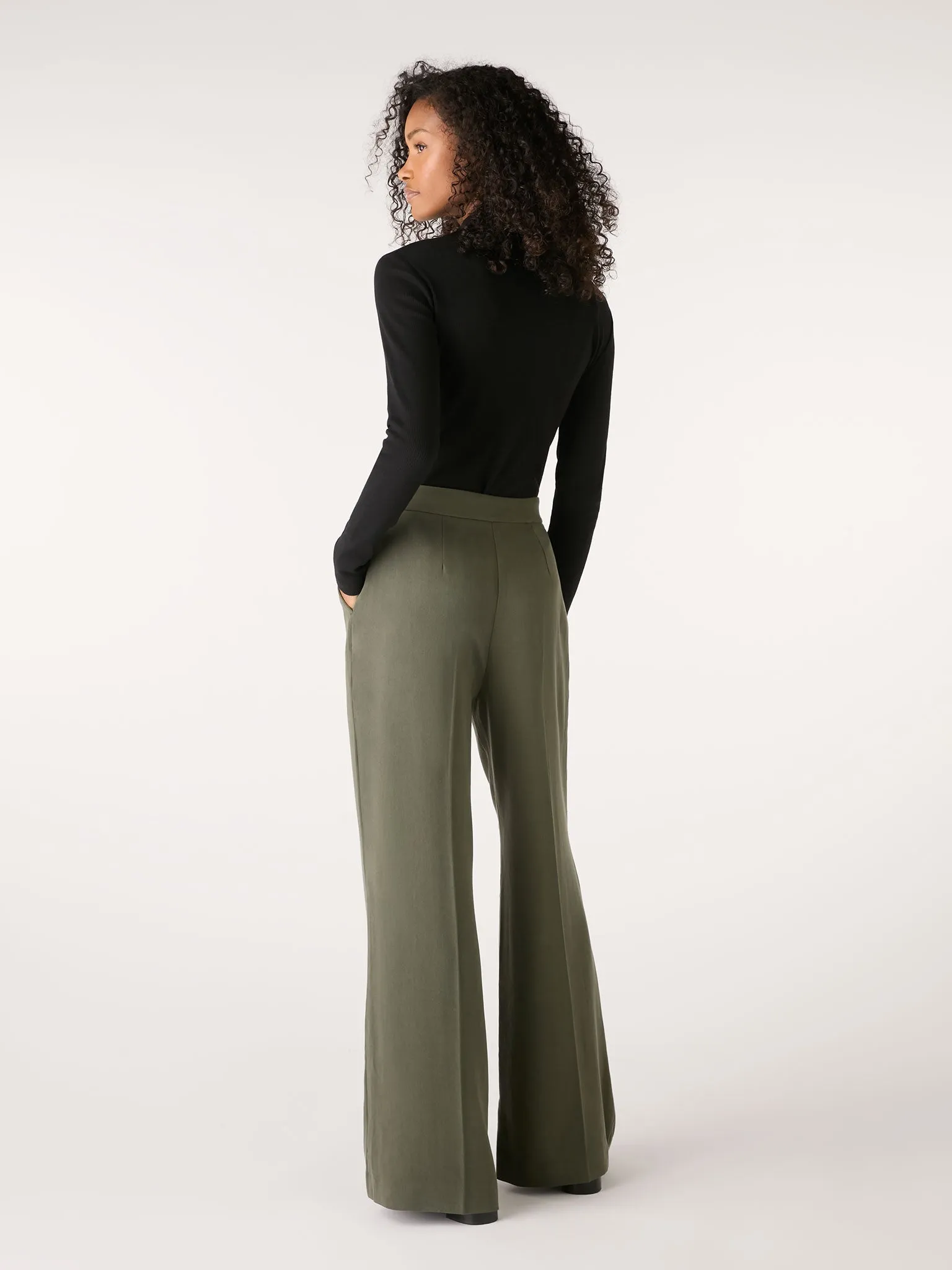 Fleet Flared Trouser in Khaki