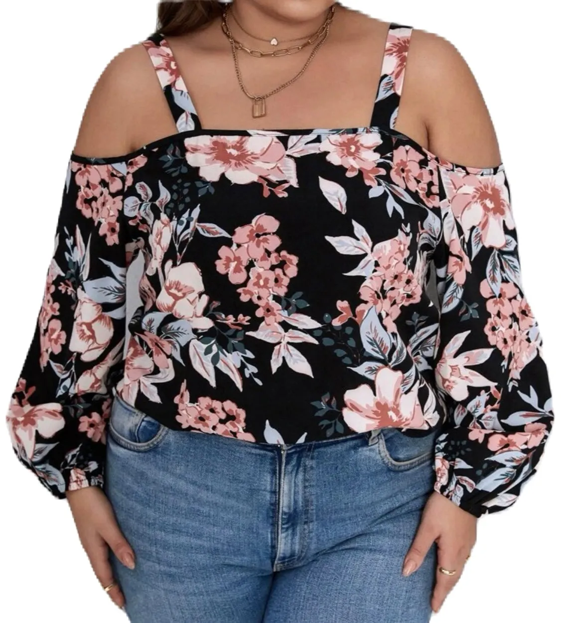 Floral cold shoulder Blouse