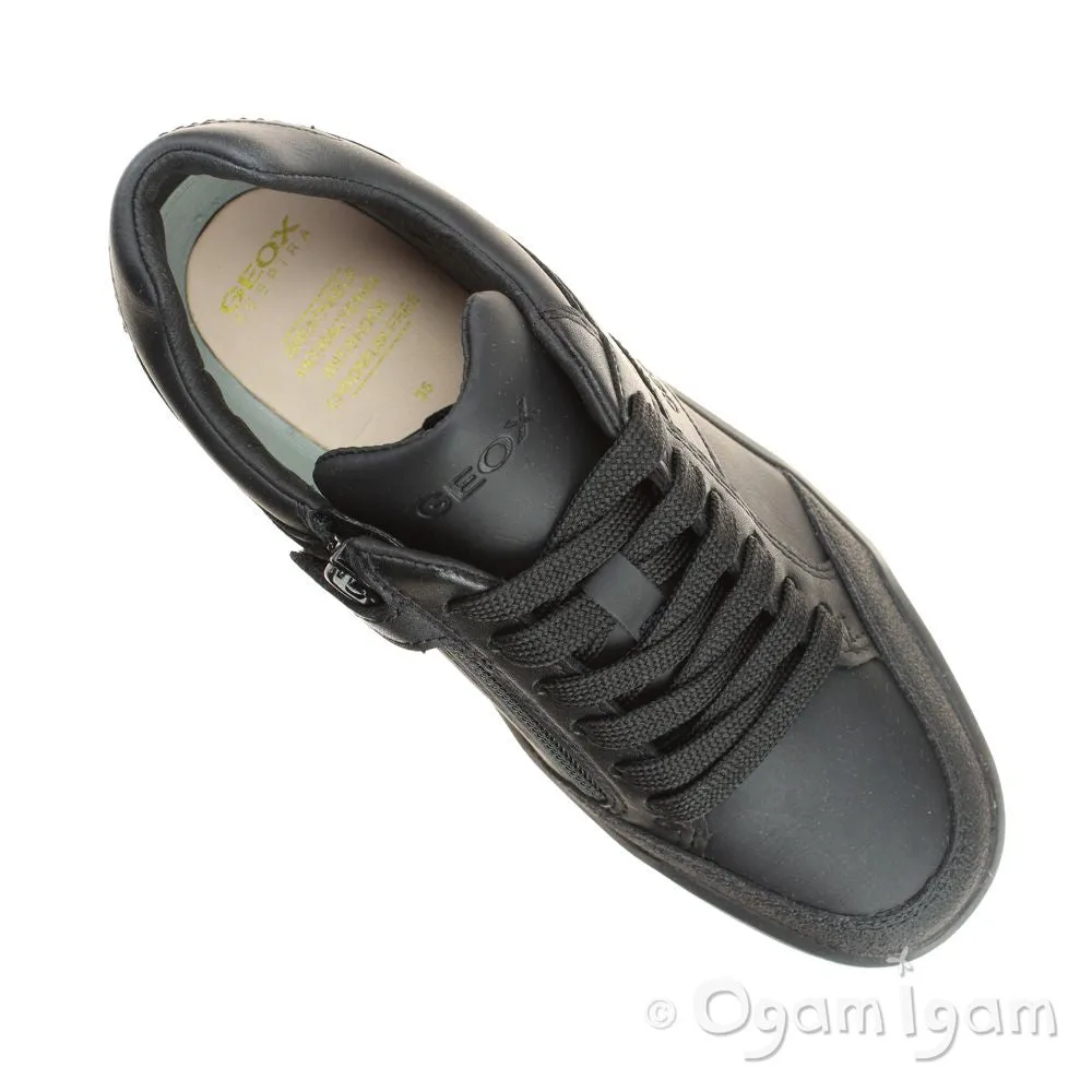 Geox Arzach Boys Black School Shoe