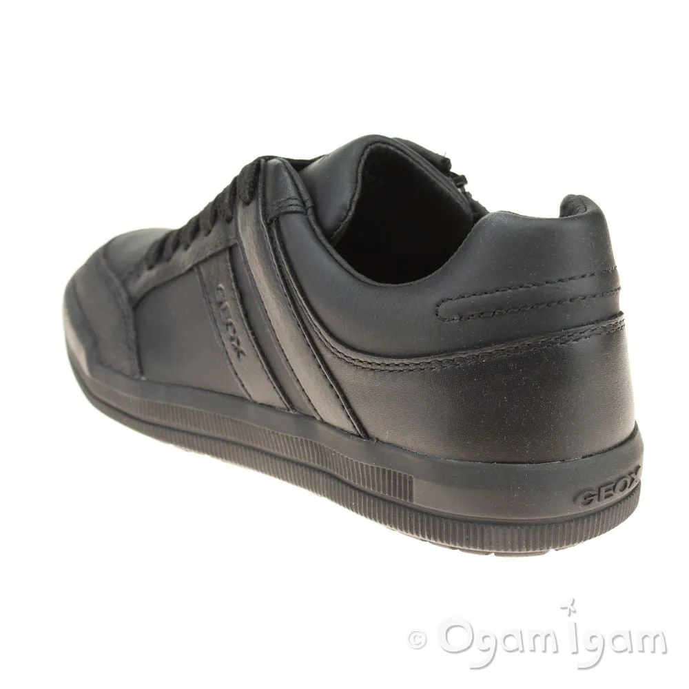 Geox Arzach Boys Black School Shoe