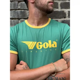 Gola - Green & Yellow Short Sleeve Ringer - T-Shirt