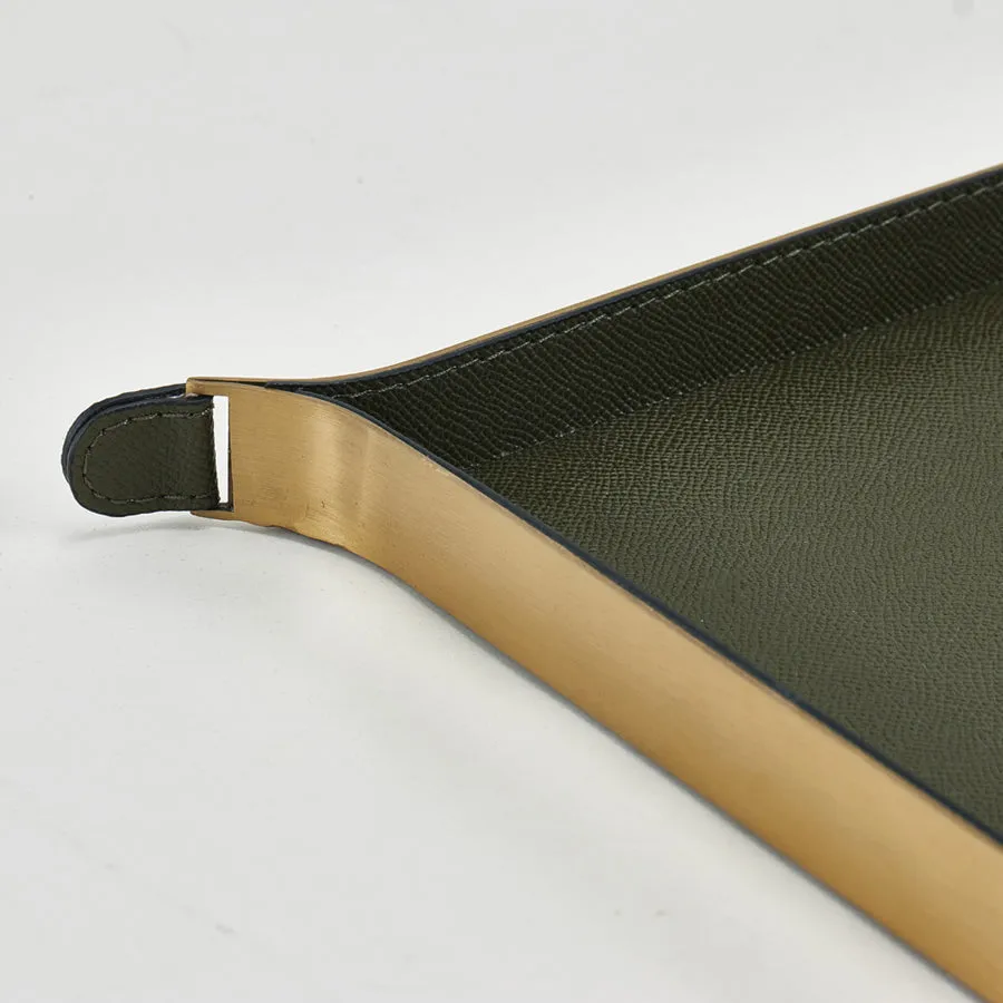 Green Leather Tray