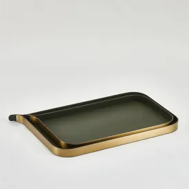 Green Leather Tray