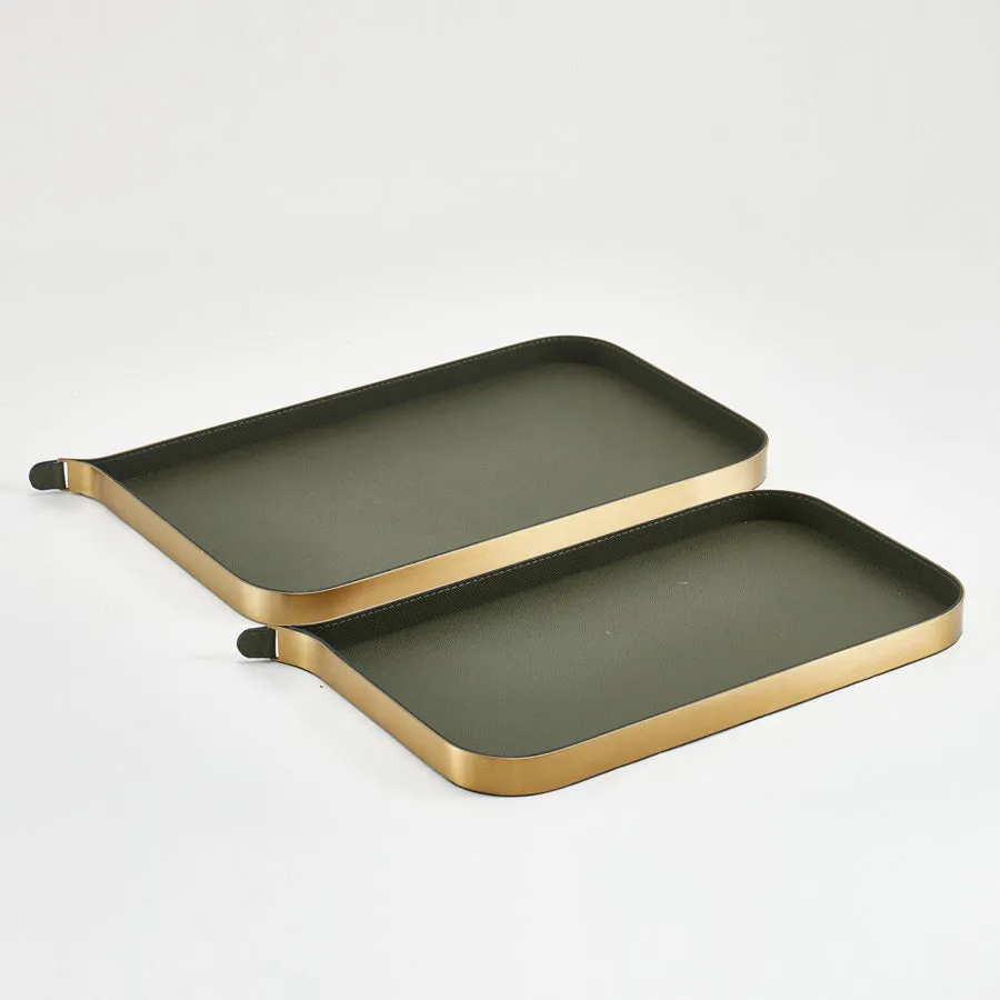 Green Leather Tray