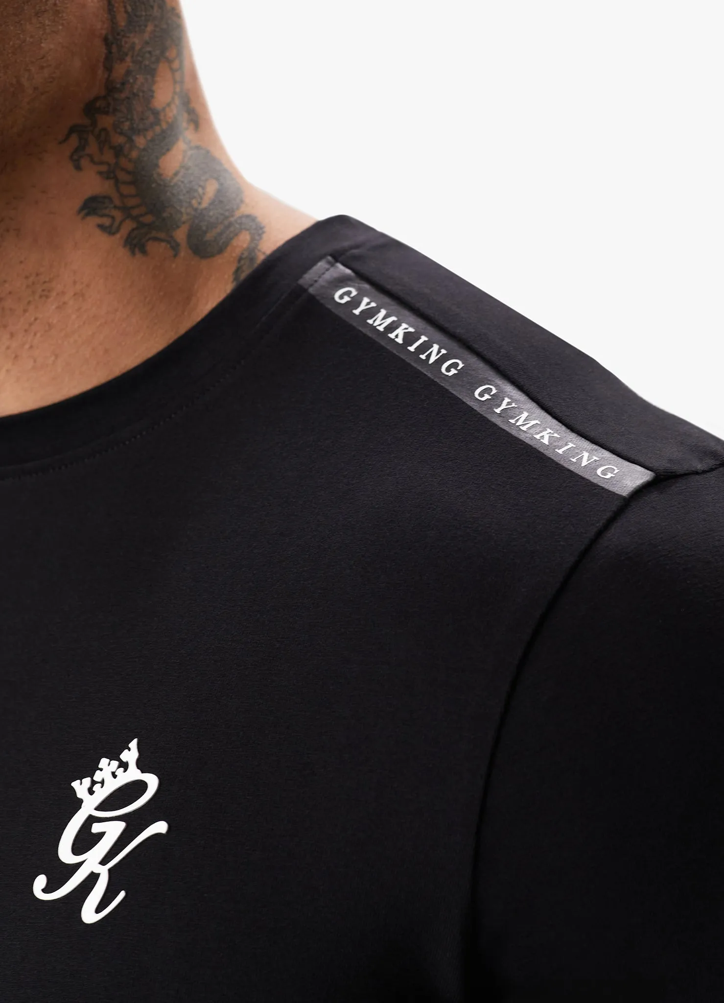 Gym King Taped Jersey Tee - Black