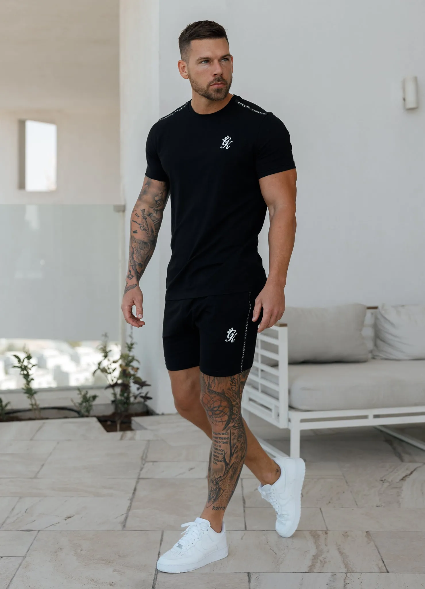 Gym King Taped Jersey Tee - Black