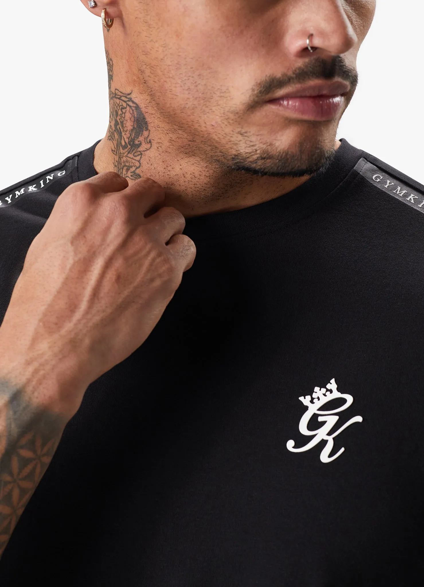 Gym King Taped Jersey Tee - Black