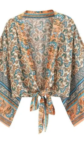 Handmade Bohemian Kimono, Bohemian Short Kimono, Beach Cover Up Kimono, Vintage Bohemian Kimono, Beach Dress Kimono, Boho Short Kimono