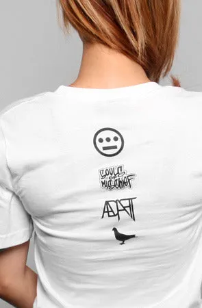 Hieroglyphics X Adapt :: 93 'til (Women's White V-Neck)