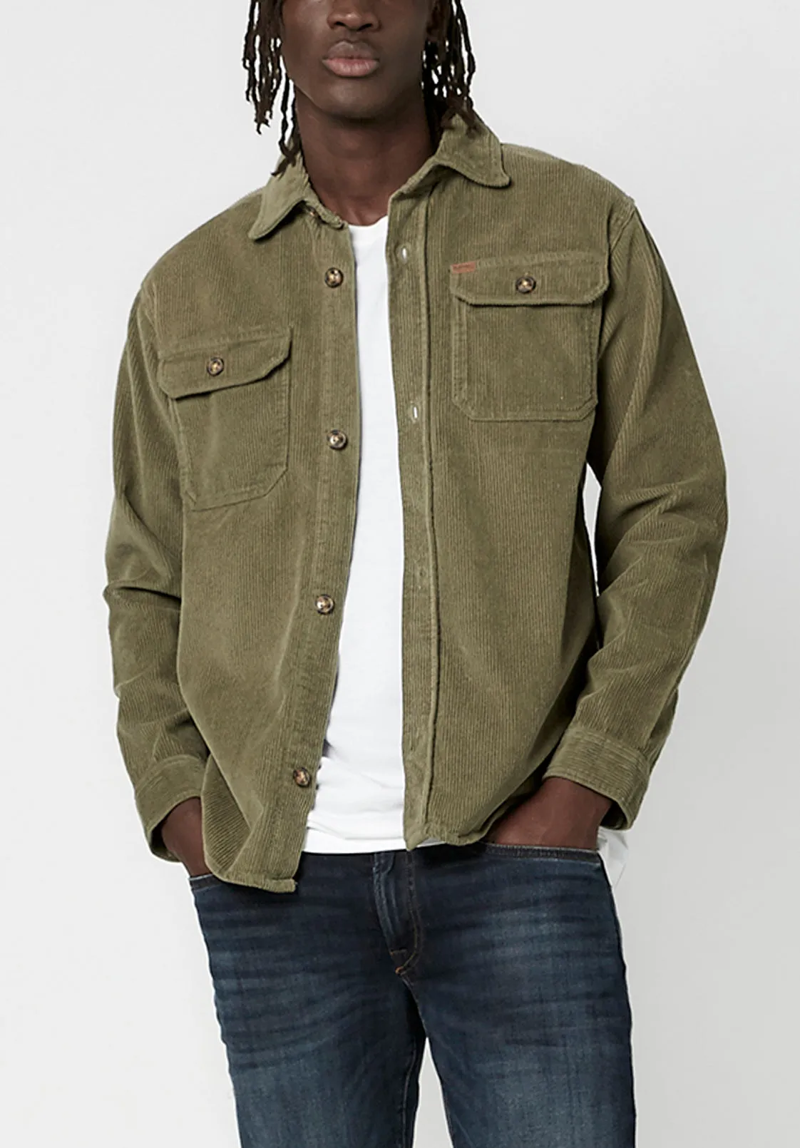 Jarome Men's Classic Corduroy Jacket in Army Green - BM23781